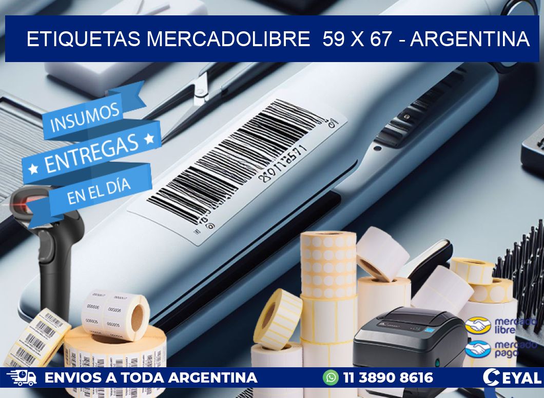 ETIQUETAS MERCADOLIBRE  59 x 67 - ARGENTINA