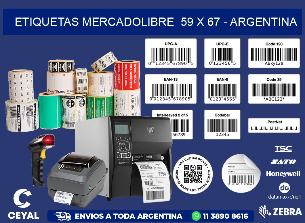 ETIQUETAS MERCADOLIBRE  59 x 67 - ARGENTINA