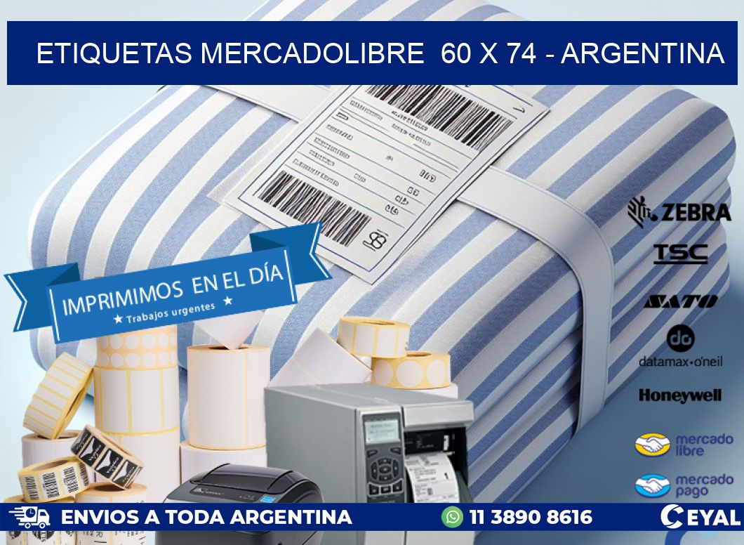 ETIQUETAS MERCADOLIBRE  60 x 74 - ARGENTINA