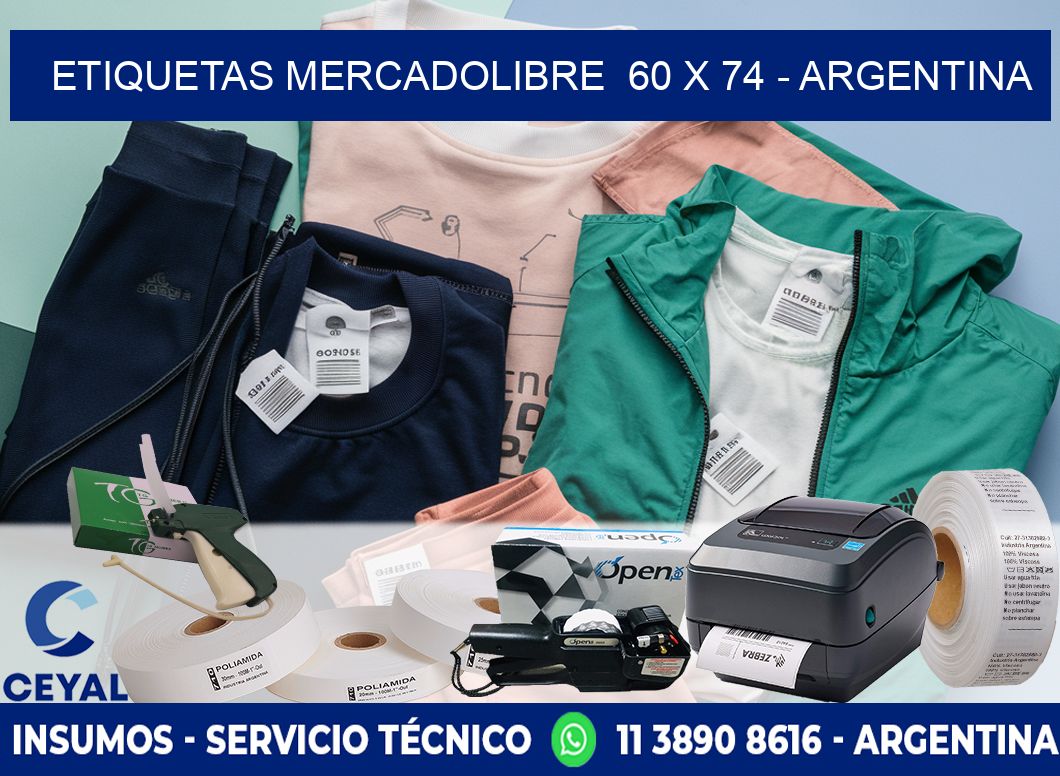 ETIQUETAS MERCADOLIBRE  60 x 74 - ARGENTINA