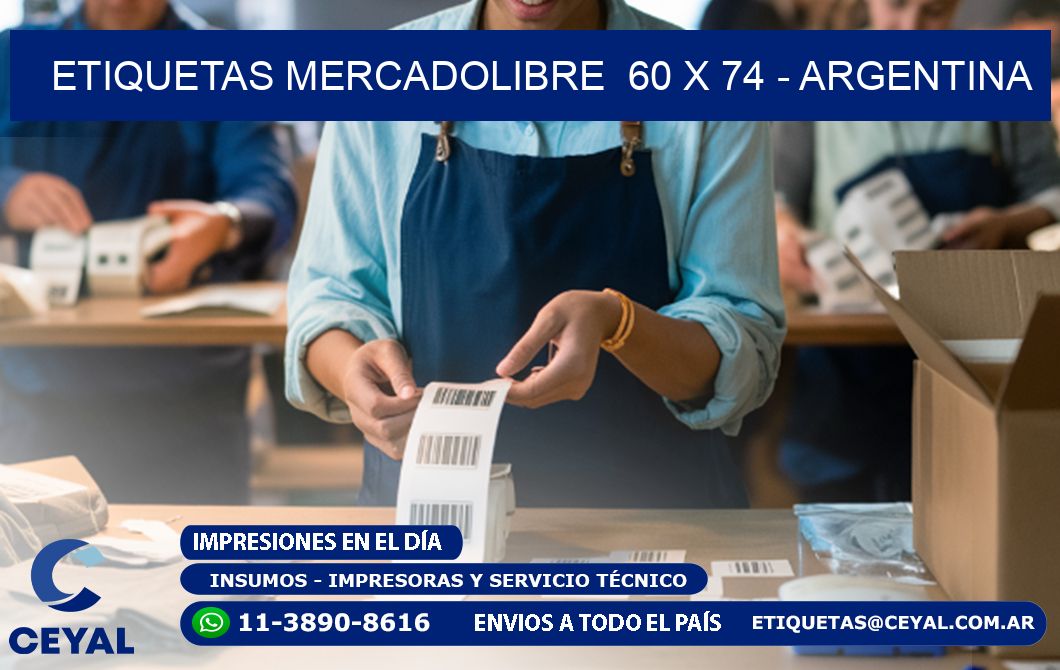 ETIQUETAS MERCADOLIBRE  60 x 74 - ARGENTINA