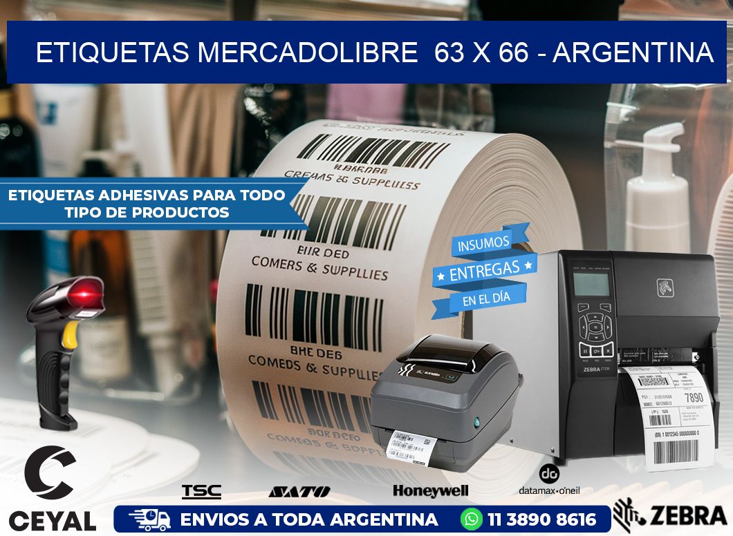 ETIQUETAS MERCADOLIBRE  63 x 66 – ARGENTINA