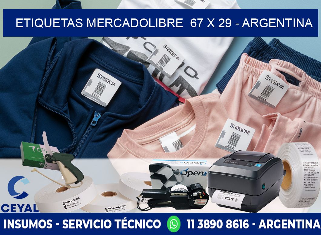 ETIQUETAS MERCADOLIBRE  67 x 29 - ARGENTINA