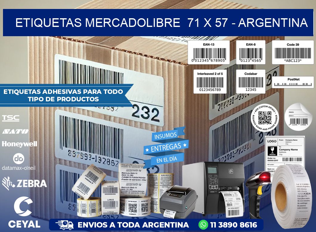 ETIQUETAS MERCADOLIBRE  71 x 57 – ARGENTINA