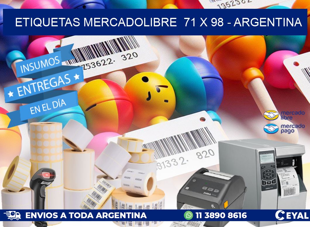 ETIQUETAS MERCADOLIBRE  71 x 98 - ARGENTINA