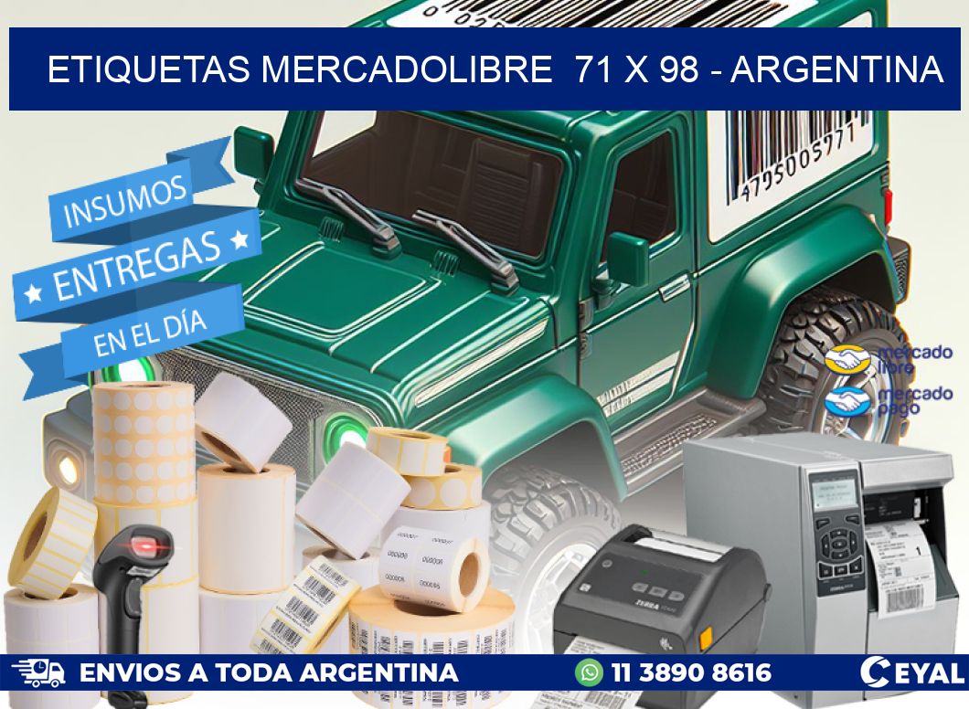 ETIQUETAS MERCADOLIBRE  71 x 98 - ARGENTINA