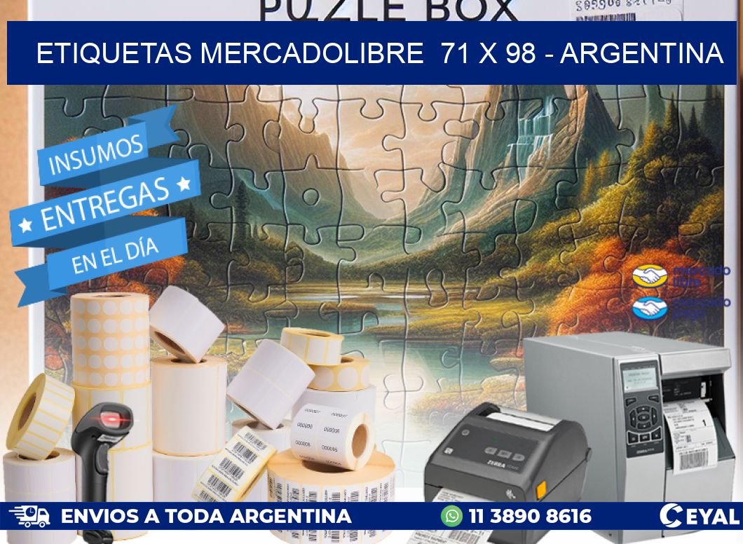 ETIQUETAS MERCADOLIBRE  71 x 98 - ARGENTINA