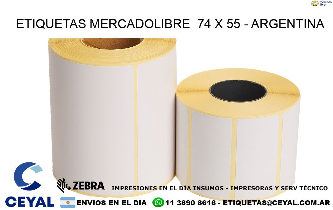 ETIQUETAS MERCADOLIBRE  74 x 55 - ARGENTINA