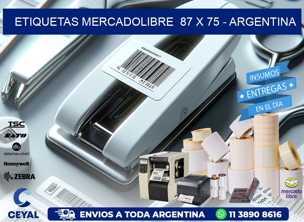 ETIQUETAS MERCADOLIBRE  87 x 75 - ARGENTINA