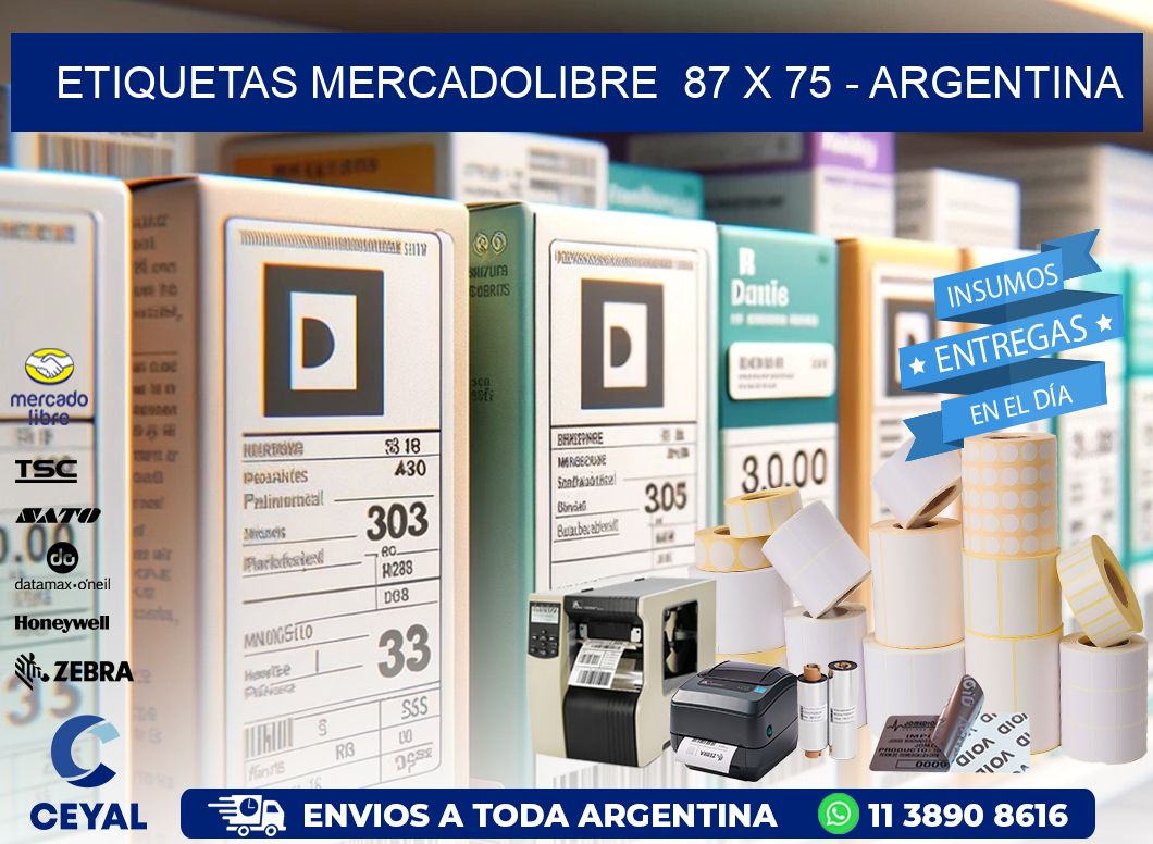 ETIQUETAS MERCADOLIBRE  87 x 75 – ARGENTINA