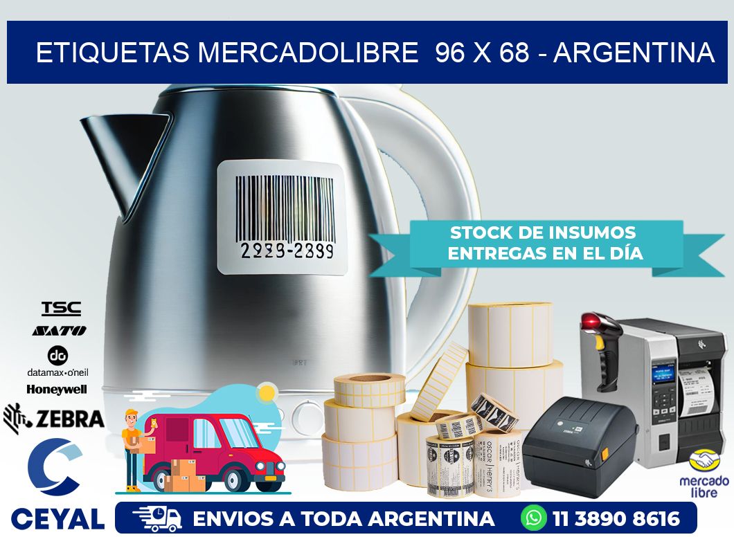 ETIQUETAS MERCADOLIBRE  96 x 68 – ARGENTINA