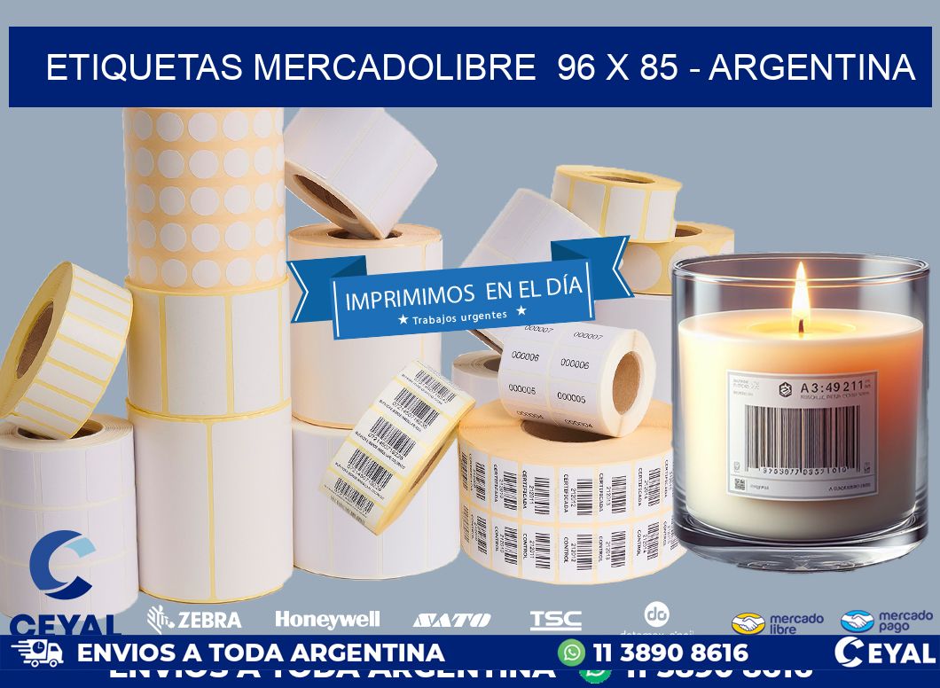 ETIQUETAS MERCADOLIBRE  96 x 85 - ARGENTINA