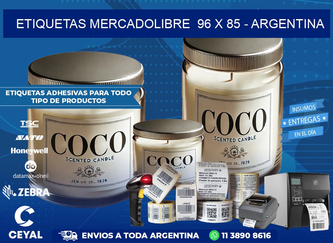 ETIQUETAS MERCADOLIBRE  96 x 85 – ARGENTINA