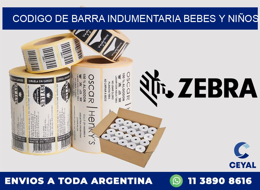 codigo de barra INDUMENTARIA BEBES Y NIÑOS