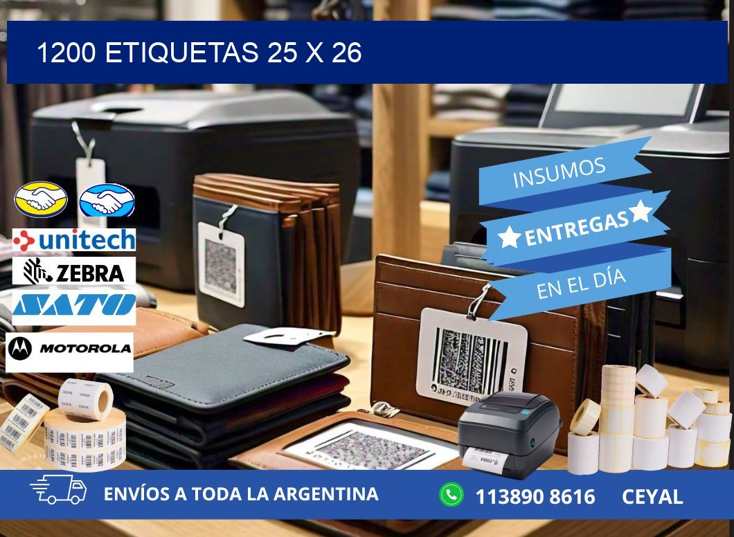 1200 ETIQUETAS 25 x 26
