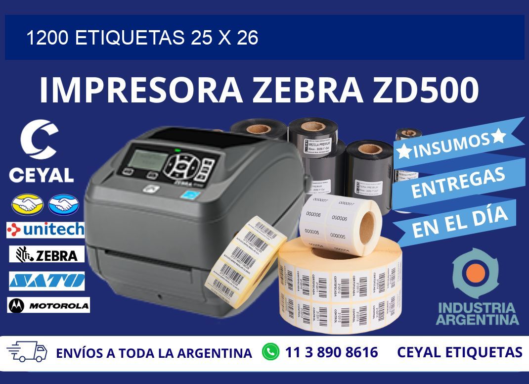 1200 ETIQUETAS 25 x 26