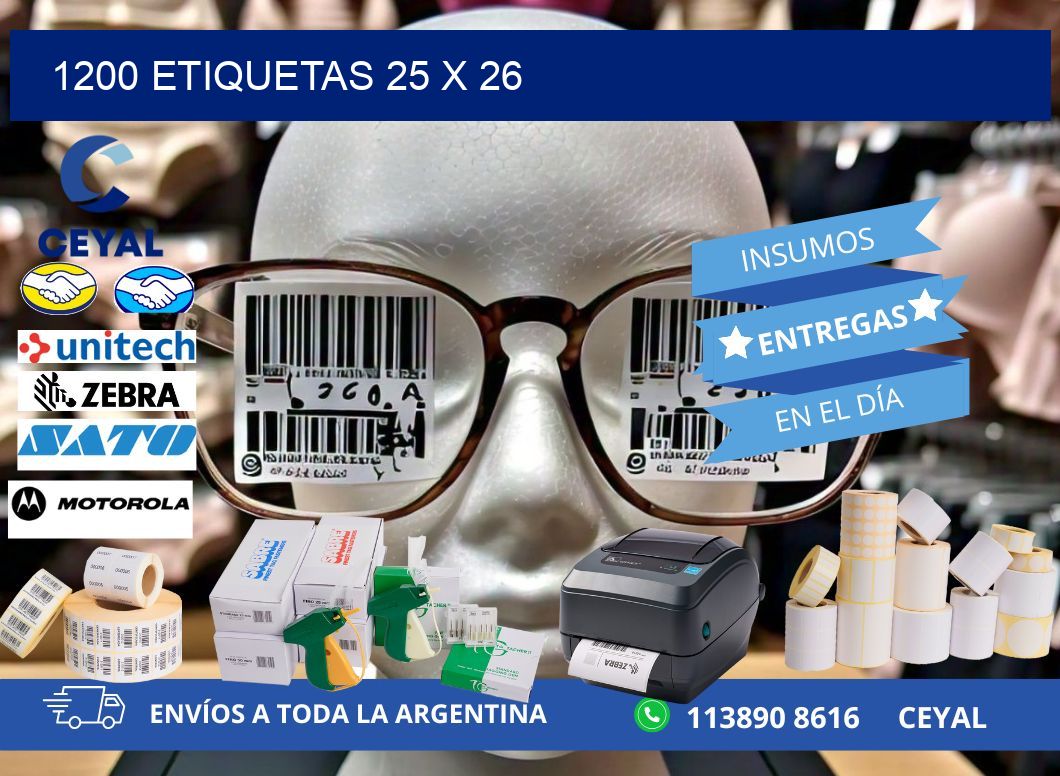 1200 ETIQUETAS 25 x 26