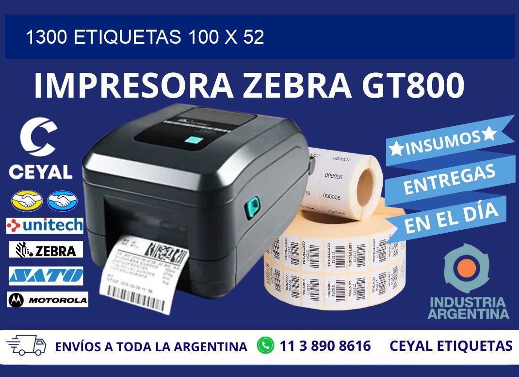 1300 ETIQUETAS 100 x 52