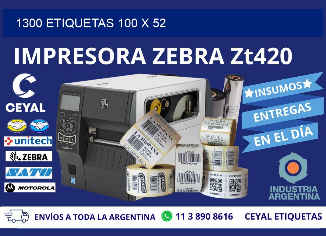 1300 ETIQUETAS 100 x 52