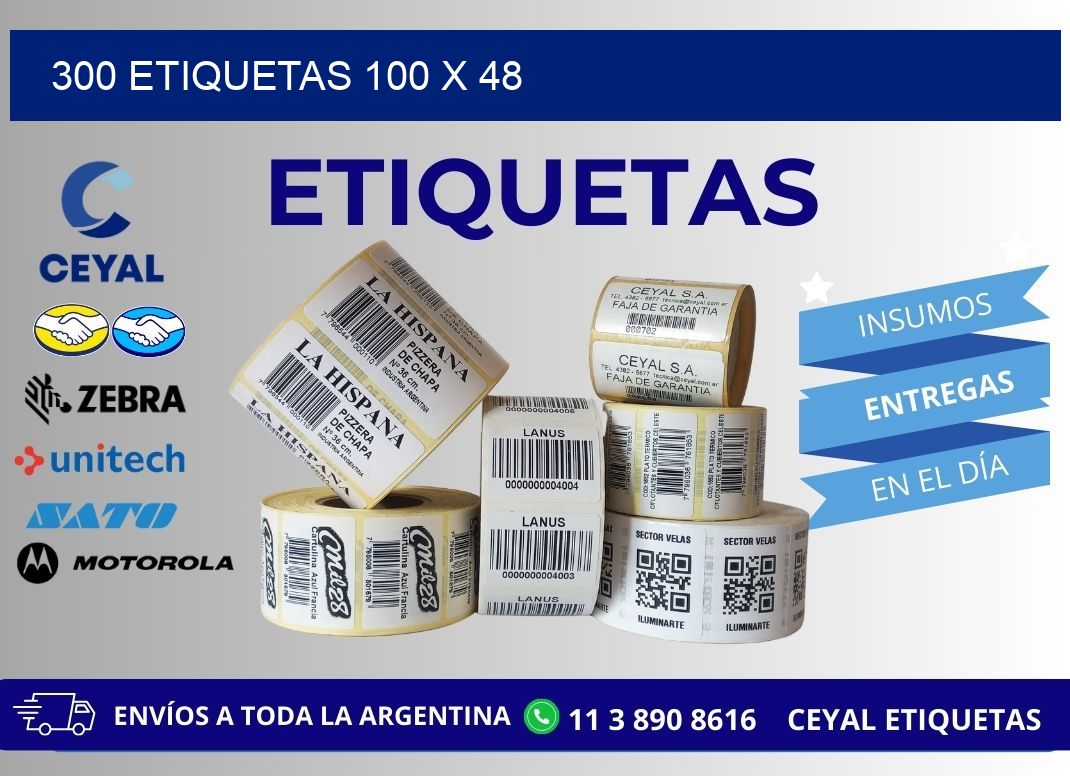 300 ETIQUETAS 100 x 48