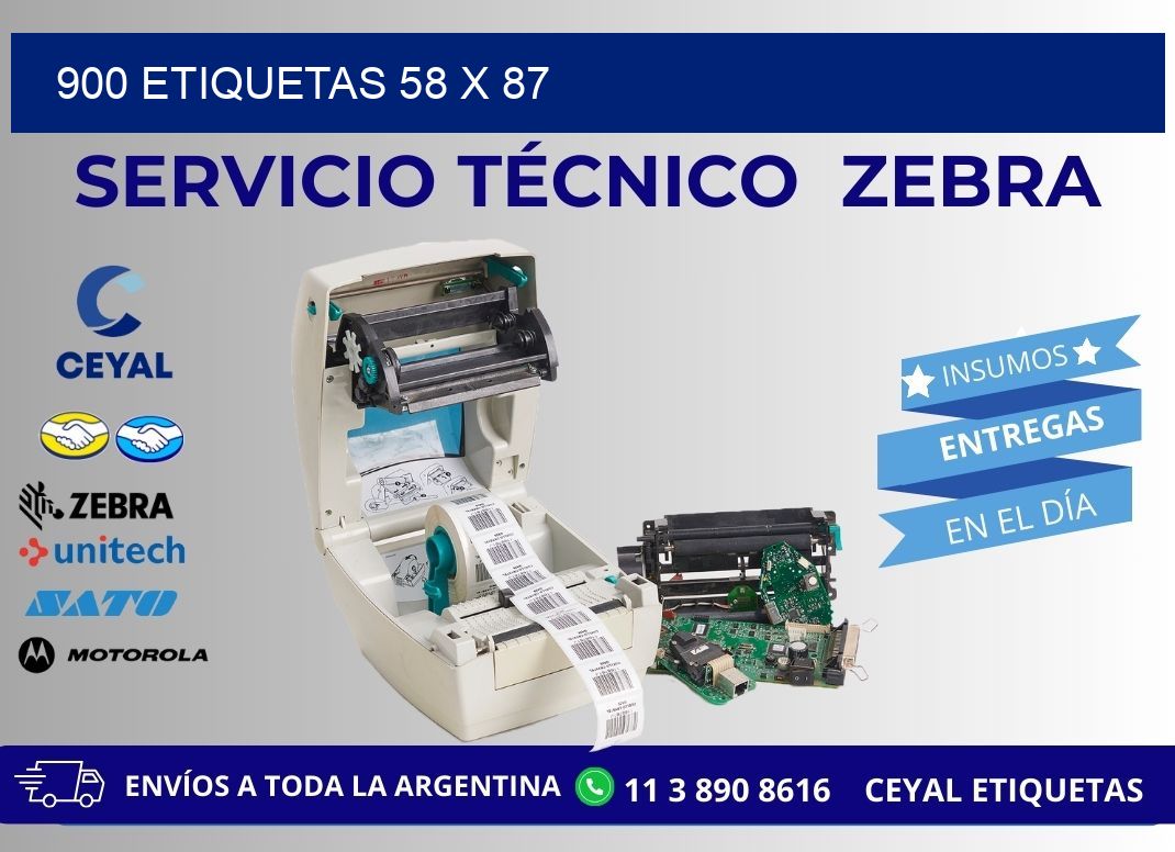 900 ETIQUETAS 58 x 87