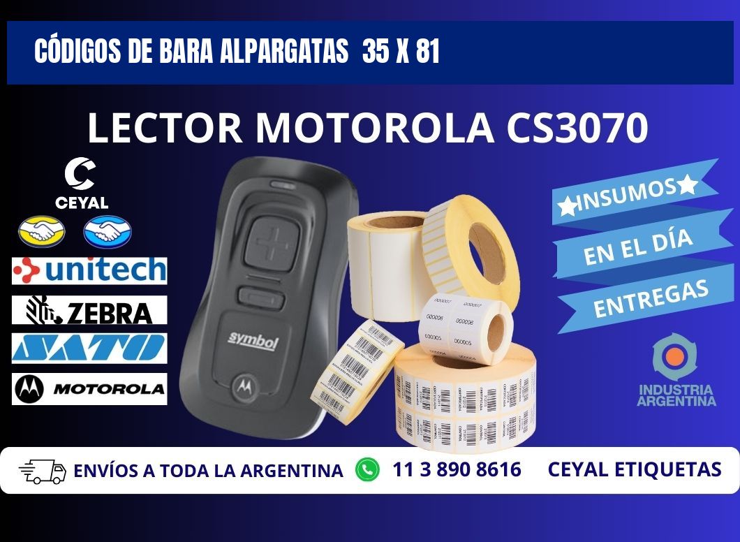 CÓDIGOS DE BARA ALPARGATAS  35 x 81