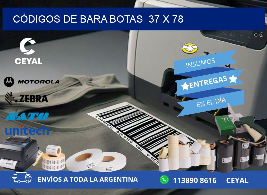 CÓDIGOS DE BARA BOTAS  37 x 78