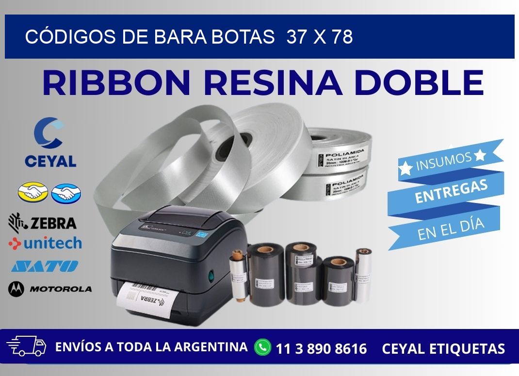 CÓDIGOS DE BARA BOTAS  37 x 78