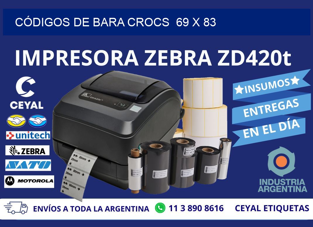 CÓDIGOS DE BARA CROCS  69 x 83