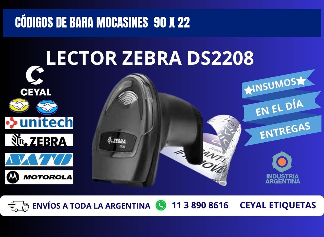 CÓDIGOS DE BARA MOCASINES  90 x 22