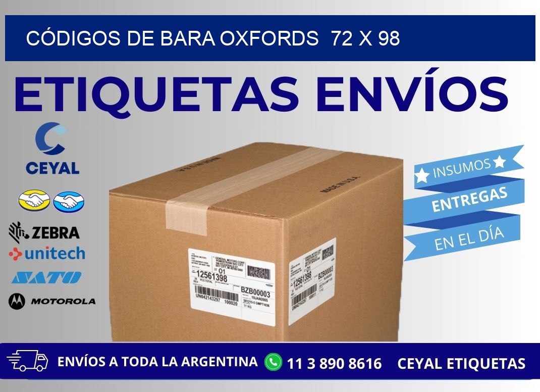 CÓDIGOS DE BARA OXFORDS  72 x 98