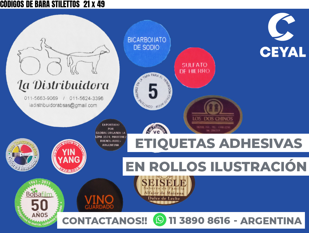CÓDIGOS DE BARA STILETTOS  21 x 49