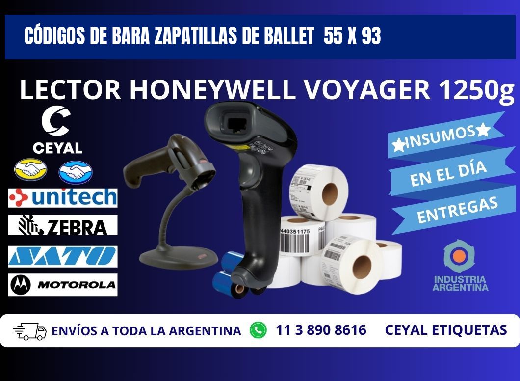 CÓDIGOS DE BARA ZAPATILLAS DE BALLET  55 x 93