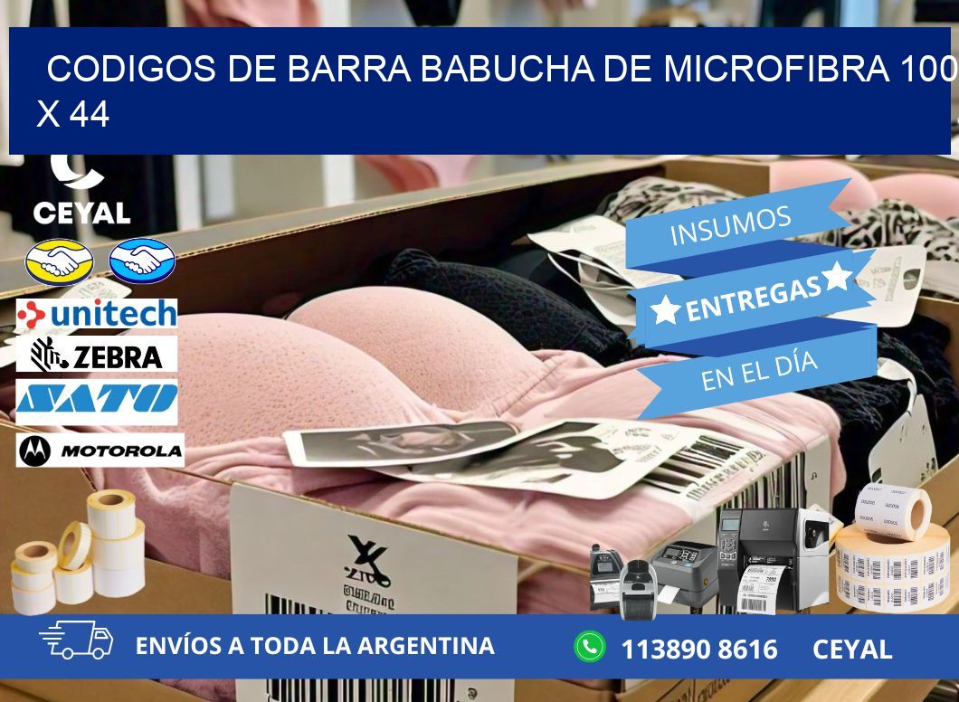 CODIGOS DE BARRA BABUCHA DE MICROFIBRA 100 x 44