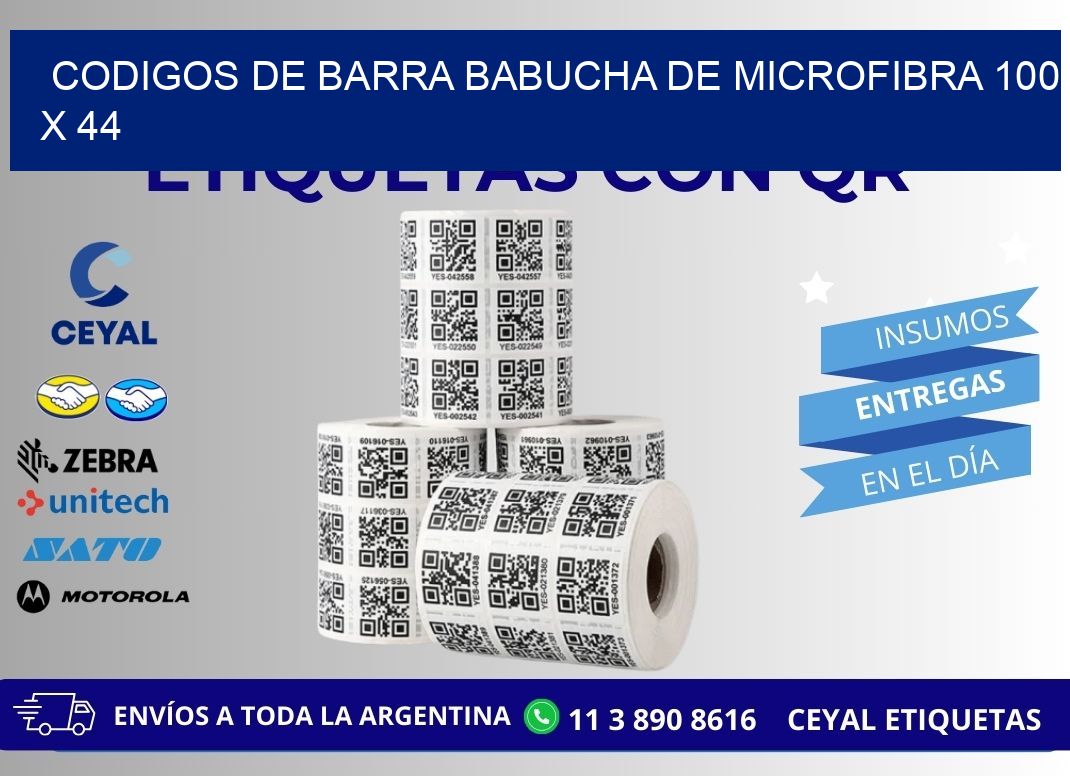 CODIGOS DE BARRA BABUCHA DE MICROFIBRA 100 x 44