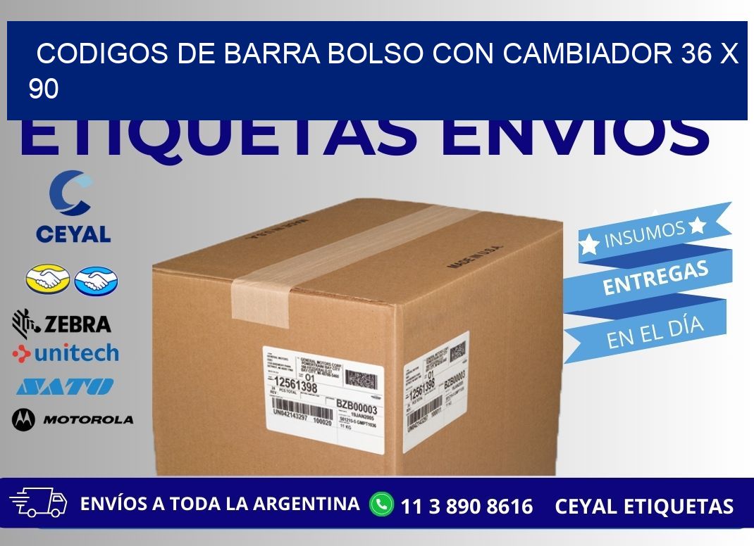 CODIGOS DE BARRA BOLSO CON CAMBIADOR 36 x 90