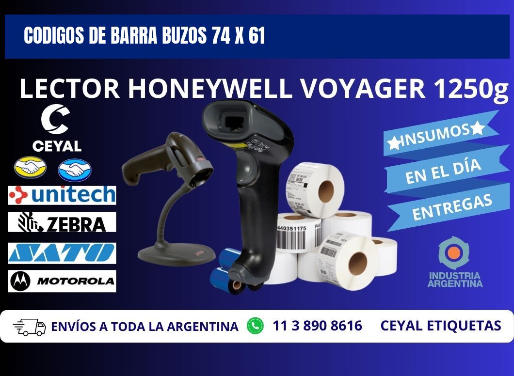 CODIGOS DE BARRA BUZOS 74 x 61