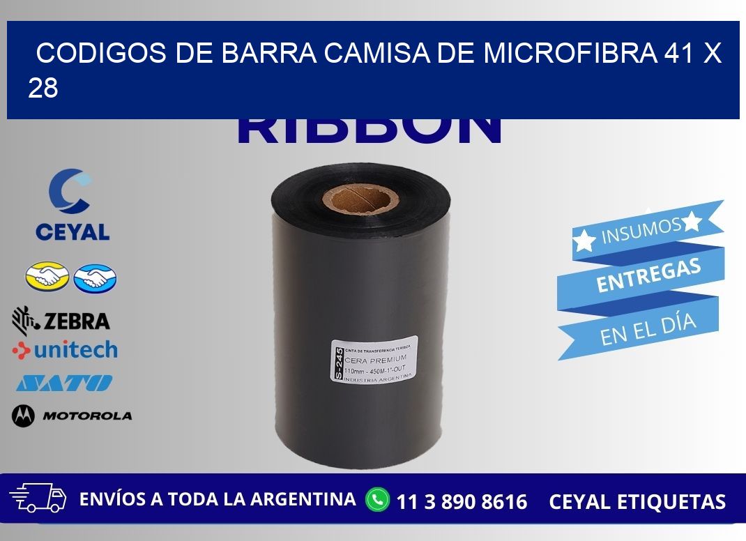 CODIGOS DE BARRA CAMISA DE MICROFIBRA 41 x 28