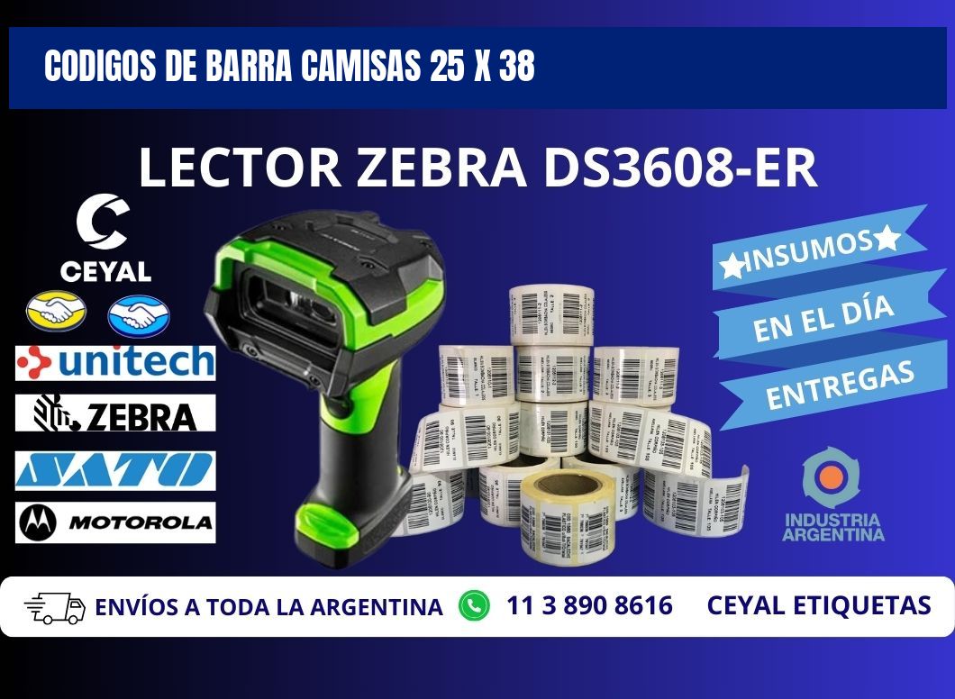 CODIGOS DE BARRA CAMISAS 25 x 38