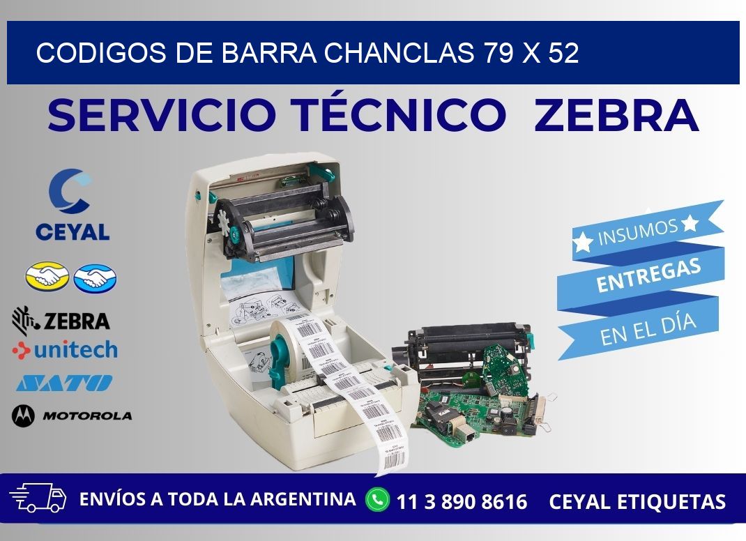 CODIGOS DE BARRA CHANCLAS 79 x 52