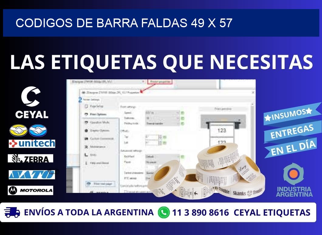 CODIGOS DE BARRA FALDAS 49 x 57