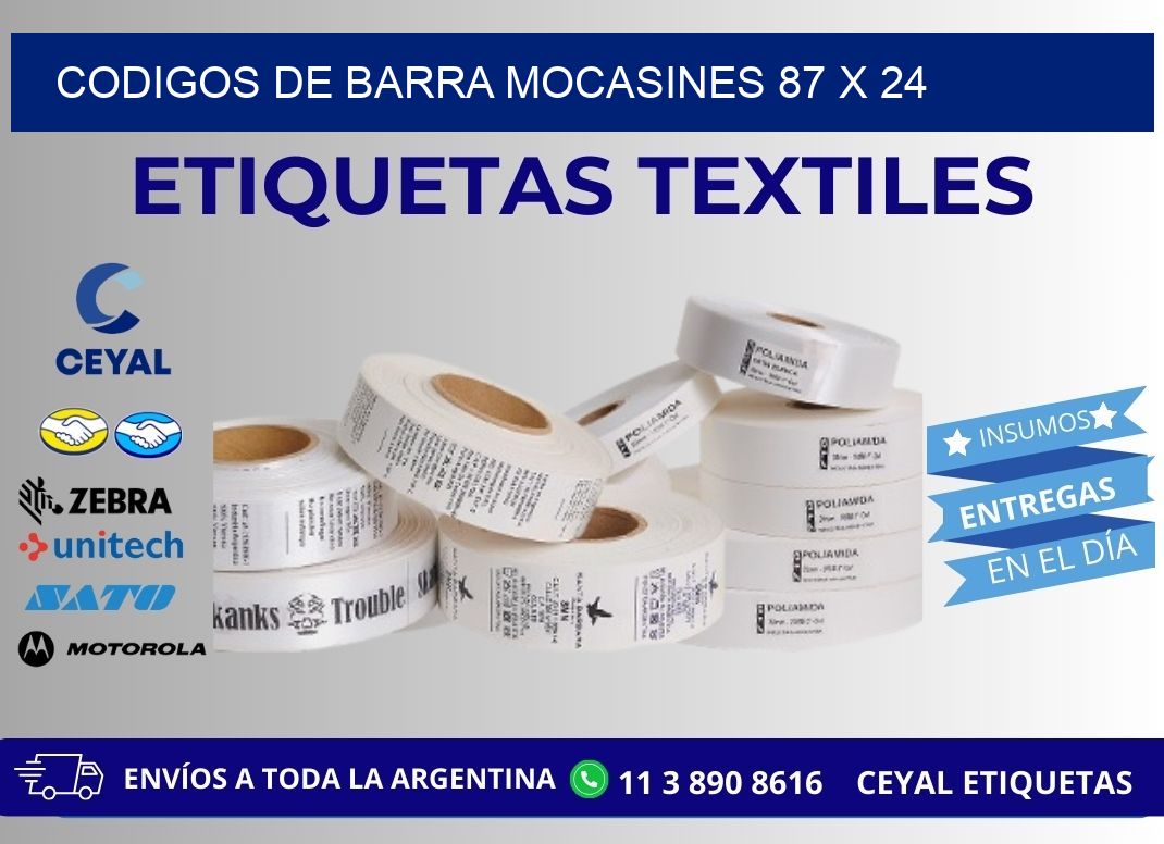 CODIGOS DE BARRA MOCASINES 87 x 24