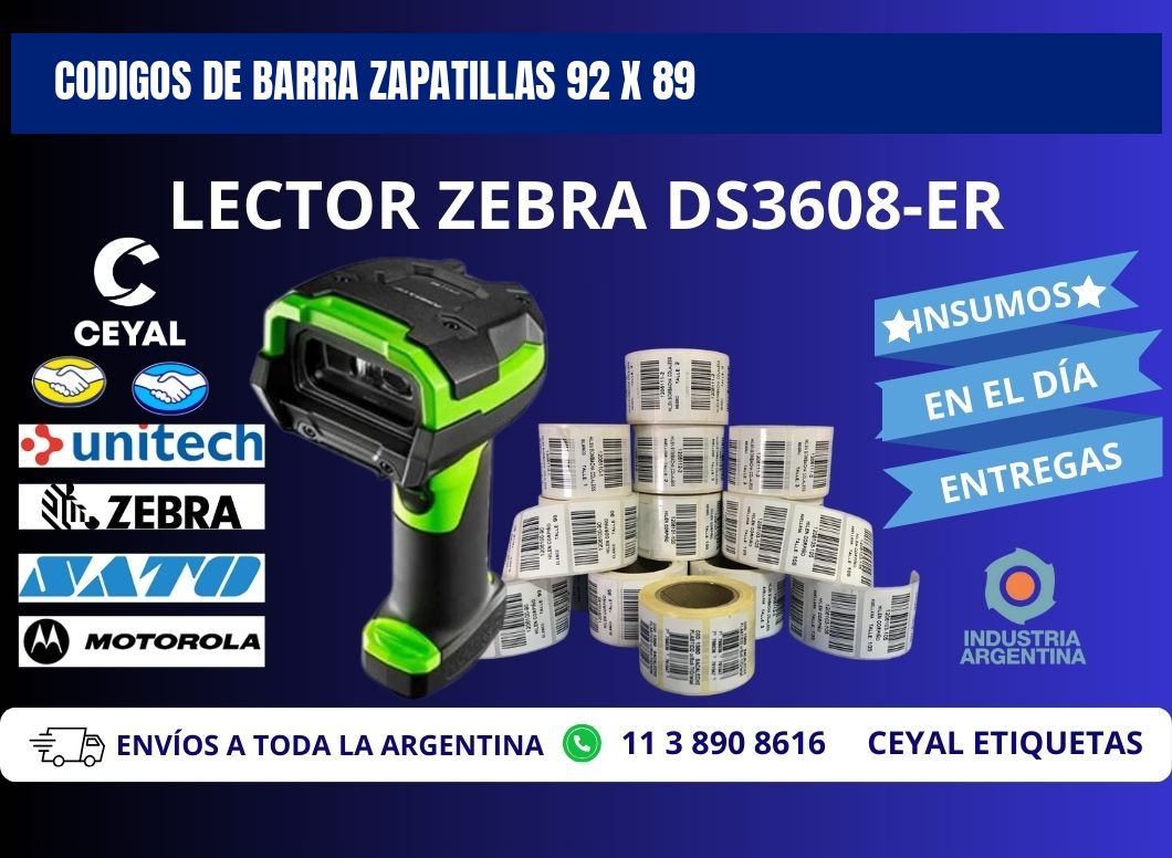 CODIGOS DE BARRA ZAPATILLAS 92 x 89