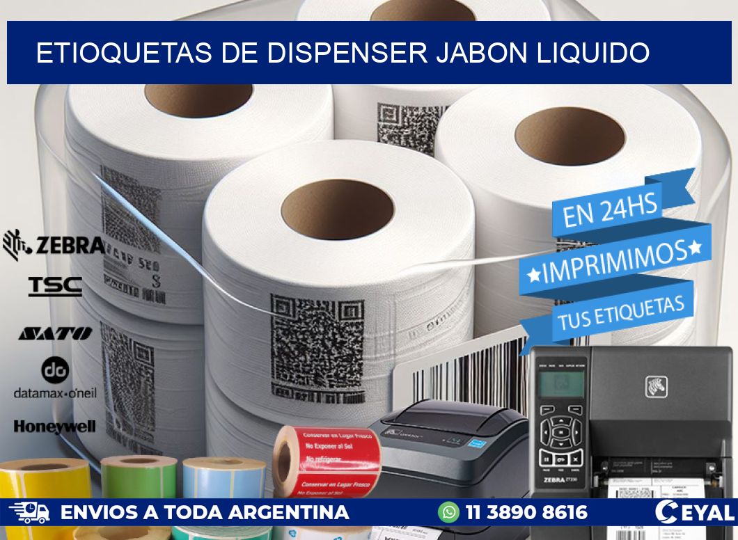 ETIOQUETAS DE DISPENSER JABON LIQUIDO