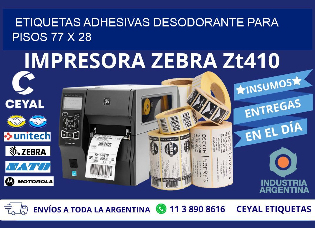 ETIQUETAS ADHESIVAS DESODORANTE PARA PISOS 77 x 28