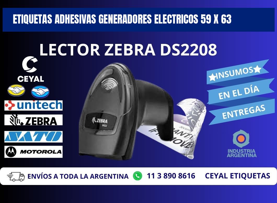 ETIQUETAS ADHESIVAS GENERADORES ELECTRICOS 59 x 63