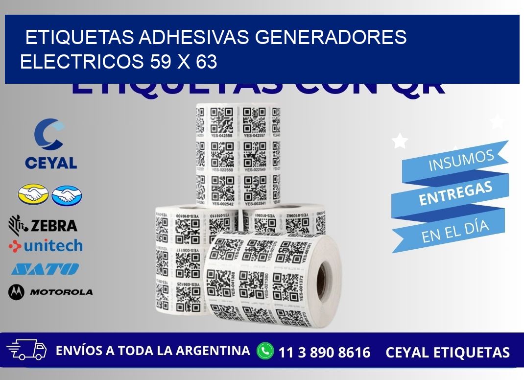 ETIQUETAS ADHESIVAS GENERADORES ELECTRICOS 59 x 63