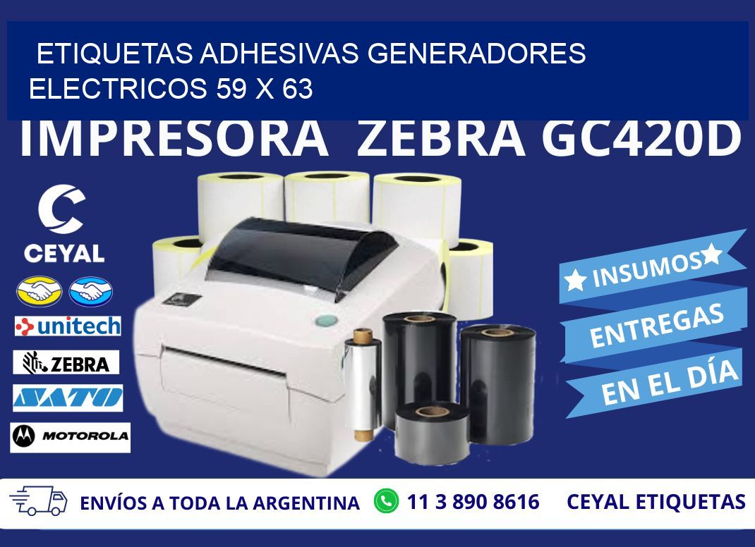 ETIQUETAS ADHESIVAS GENERADORES ELECTRICOS 59 x 63