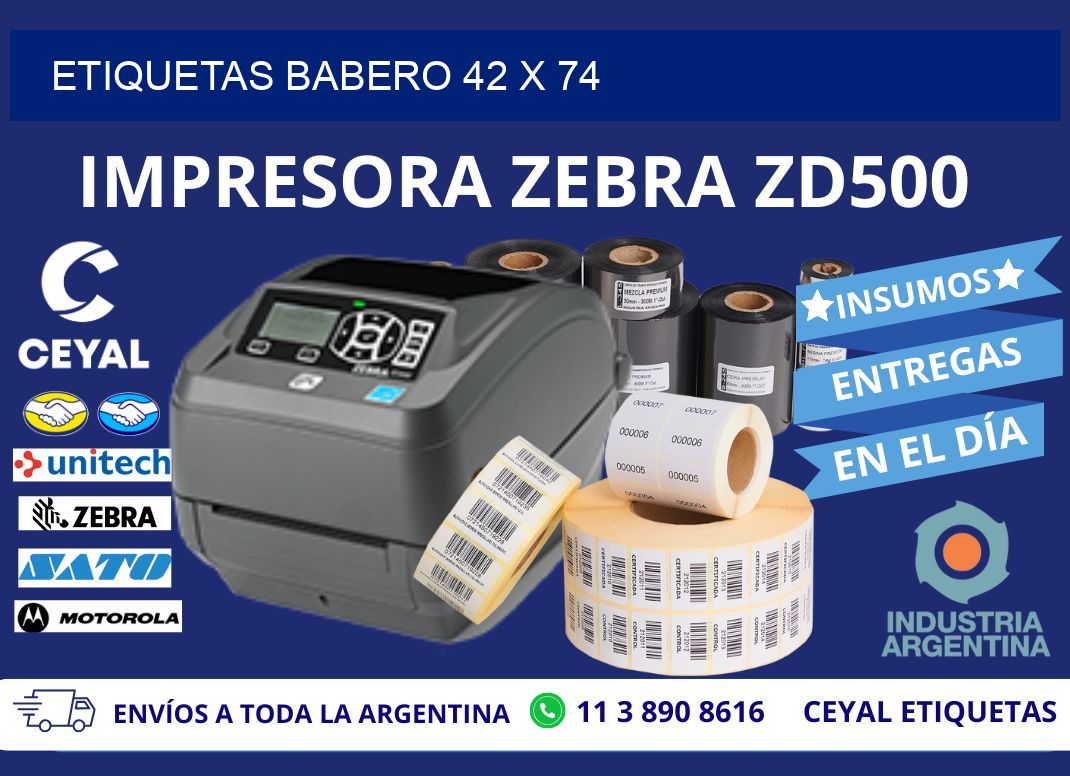 ETIQUETAS BABERO 42 x 74