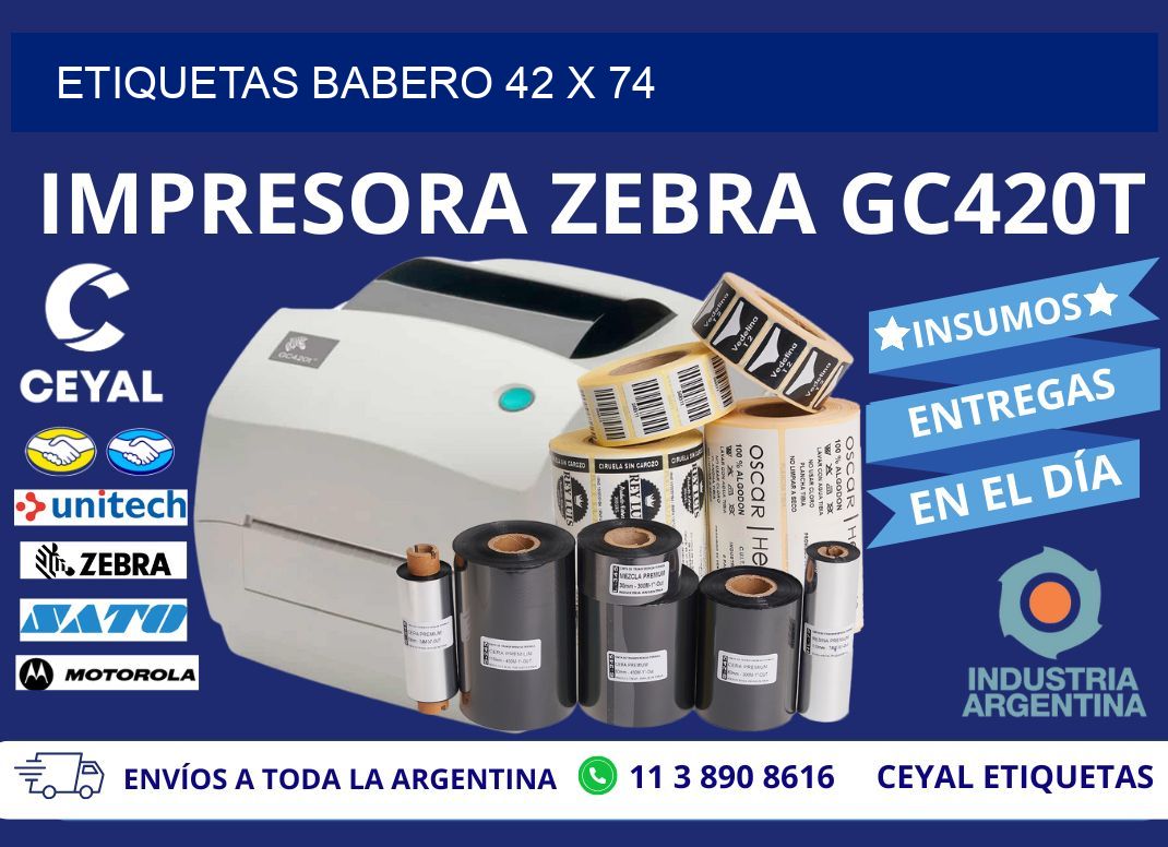 ETIQUETAS BABERO 42 x 74